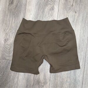 Brown Back Butt Scrunch Shorts Lifting Tightening Sports Slimming Size S